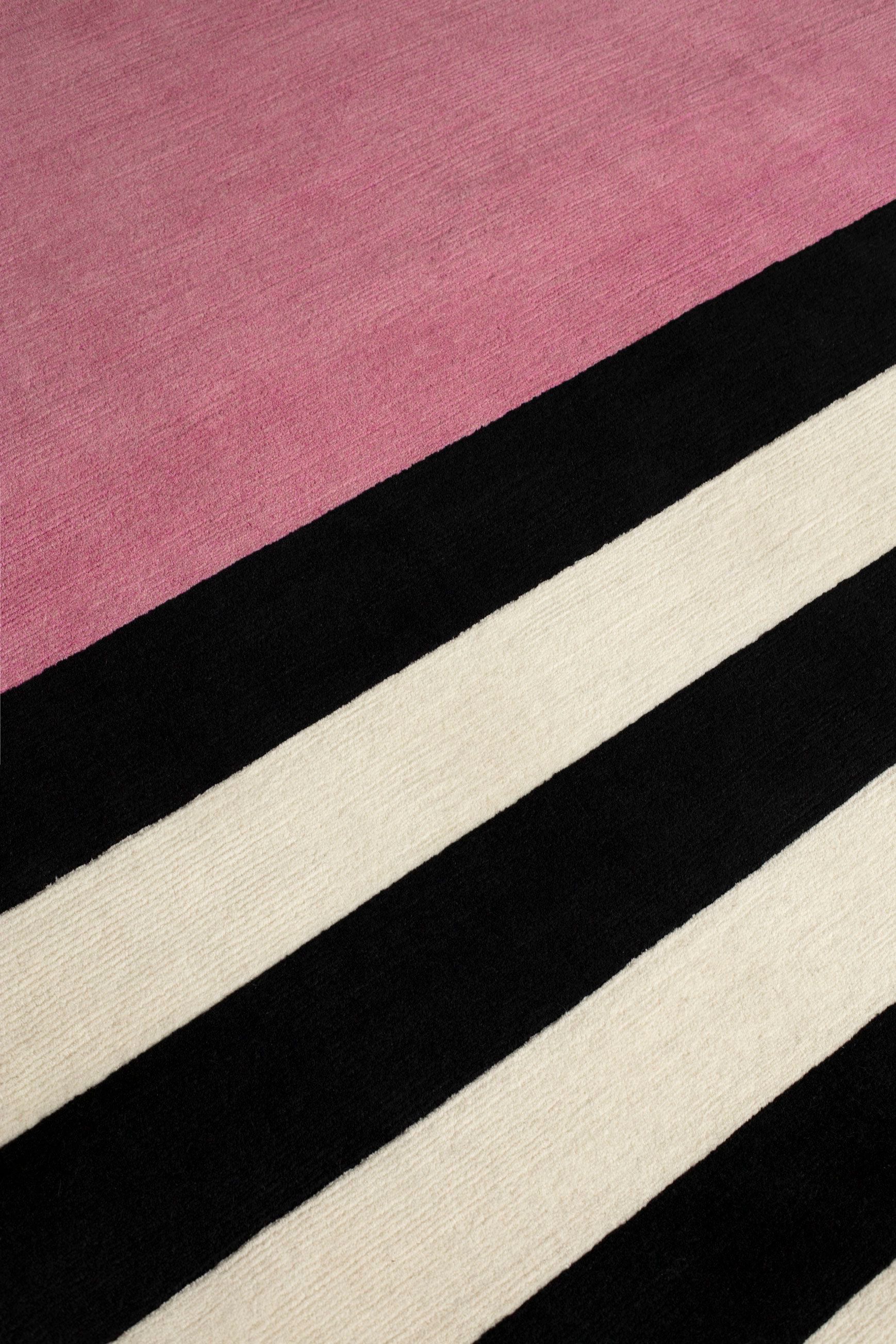 LES ARCS NOIR BLANC by cc-tapis - Tappeto fatto a mano in lana - 4