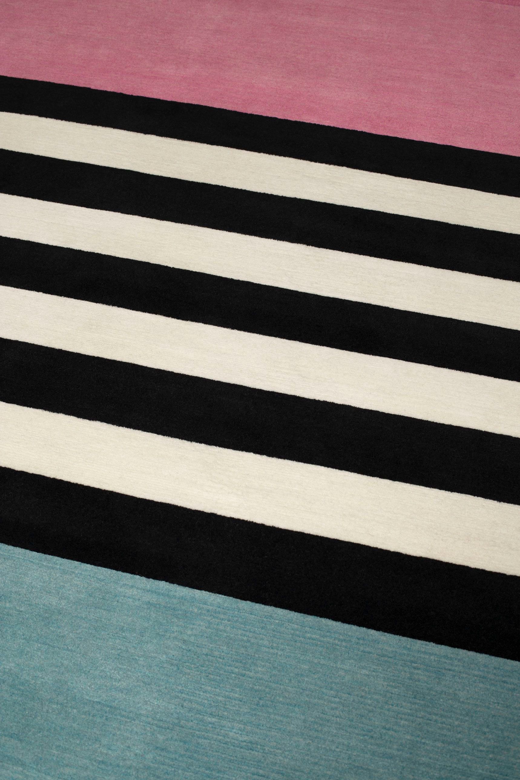 LES ARCS NOIR BLANC by cc-tapis - Tappeto fatto a mano in lana - 3