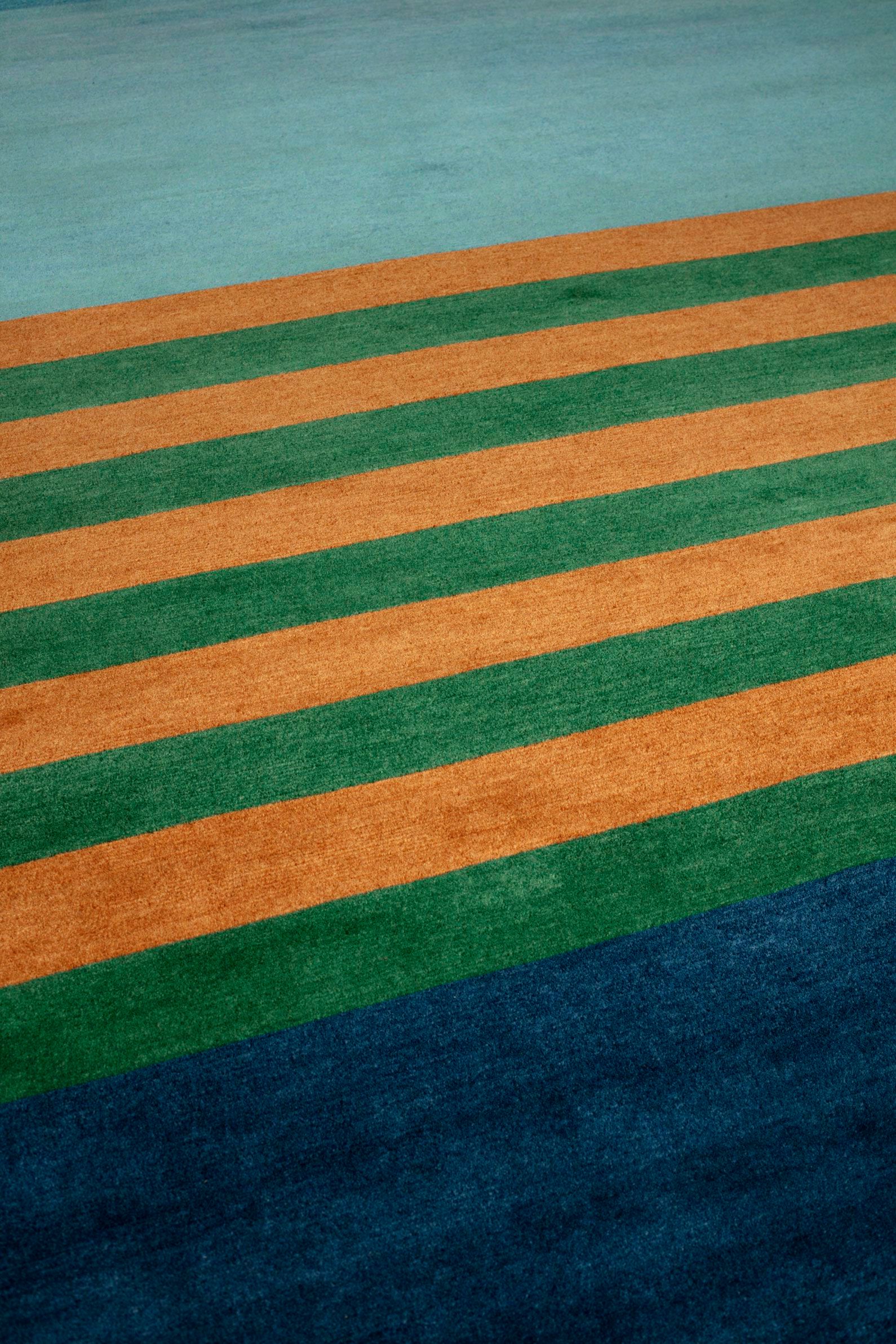 LES ARCS VERT ABRICOT by cc-tapis - Tappeto fatto a mano in lana - 3