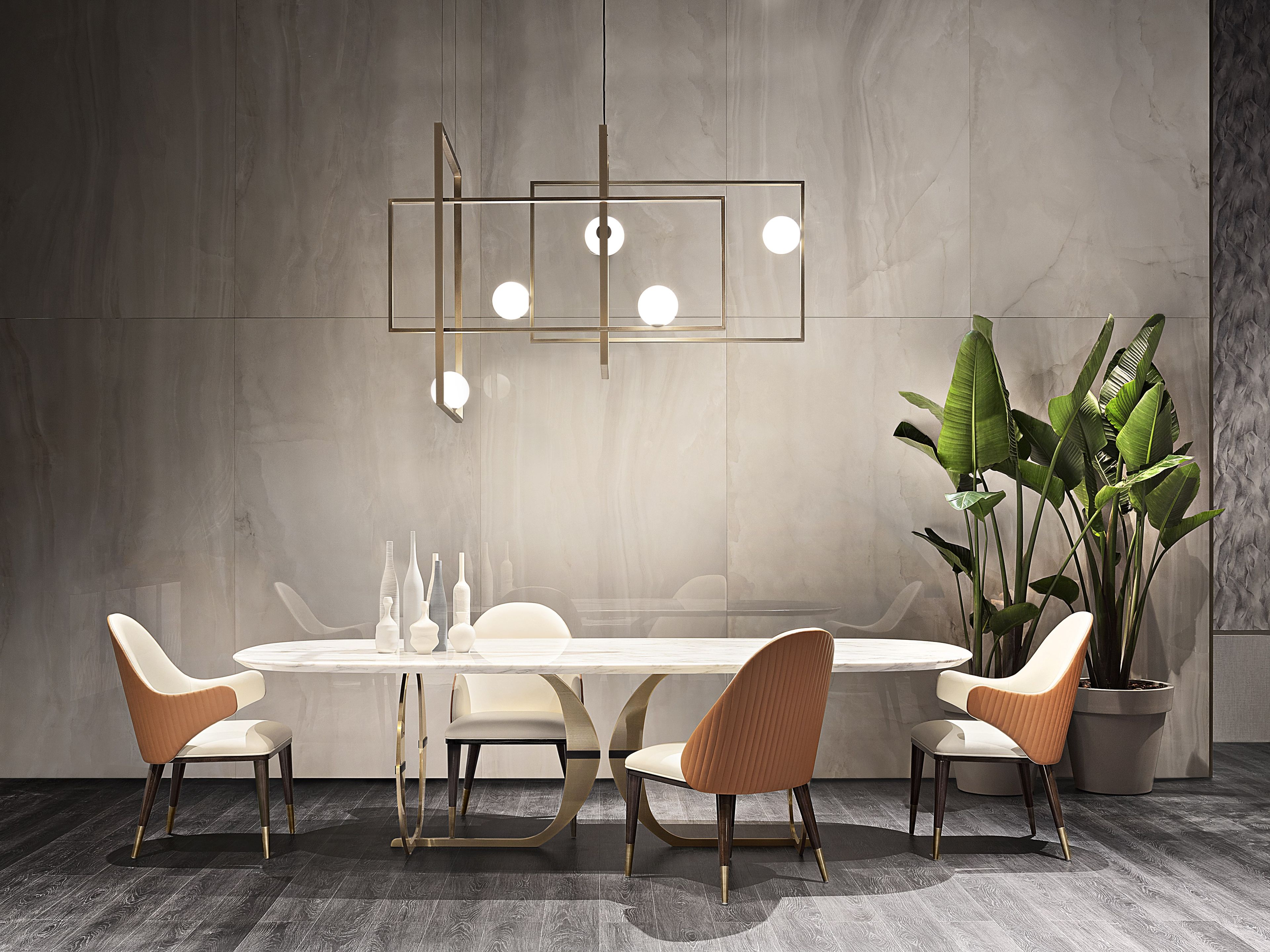 CONVIVIO by Capital Collection - Tavolo ovale da pranzo in marmo - 7