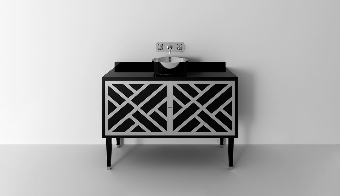 CORA 2A by Park Avenue - Mobile lavabo da terra singolo in legno con ante - 4