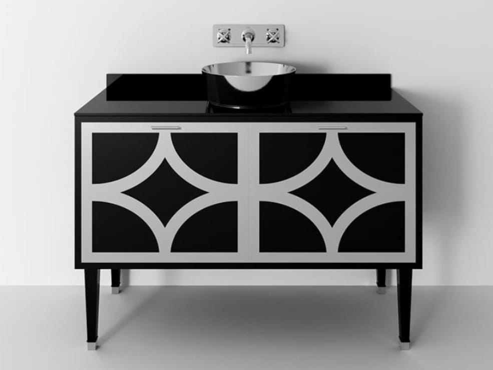 CORA 2A by Park Avenue - Mobile lavabo singolo in legno con cassetti