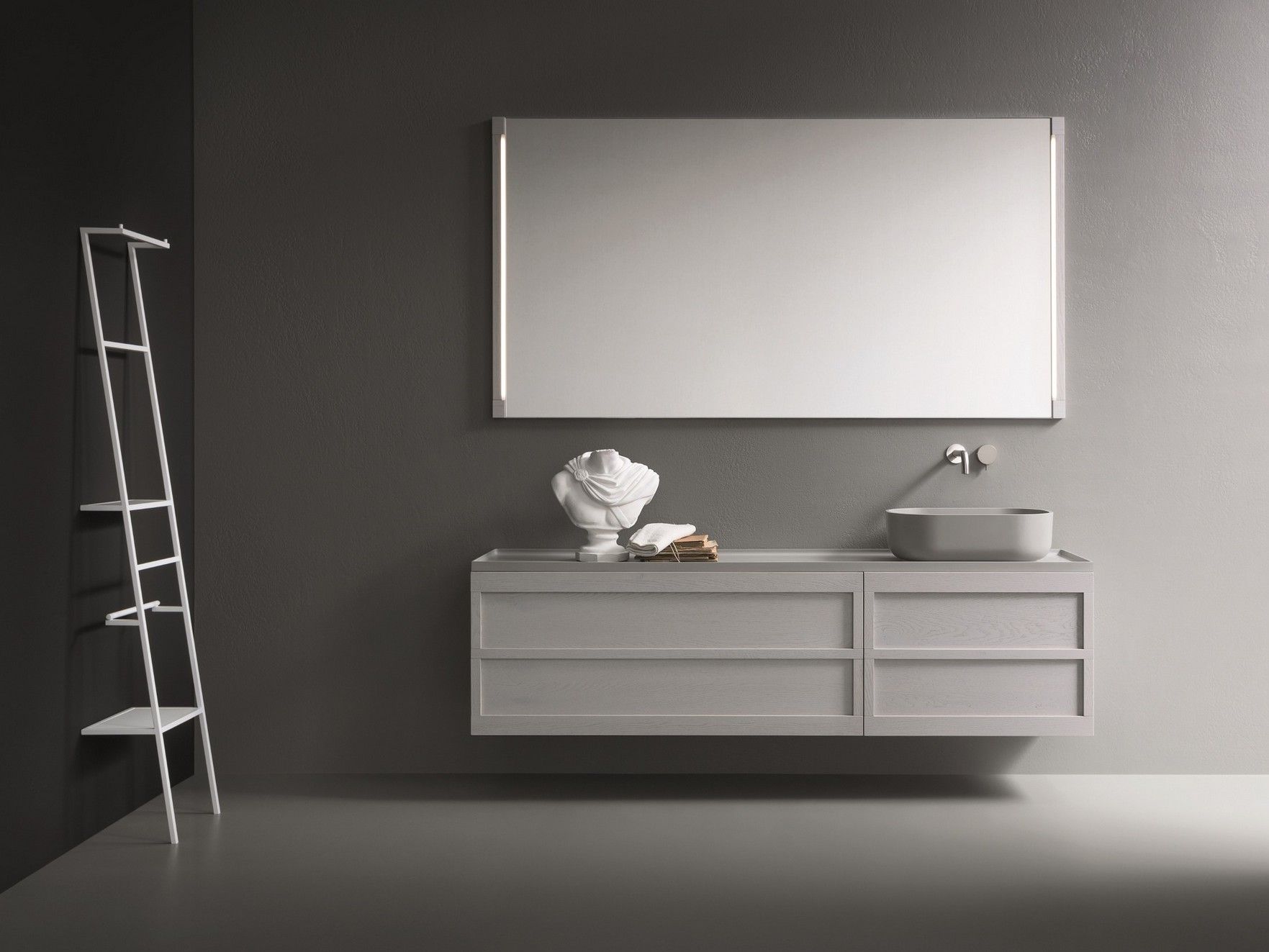 Wallmounted oak vanity unit with mirror CR2.10 Craft 2.0 Collection