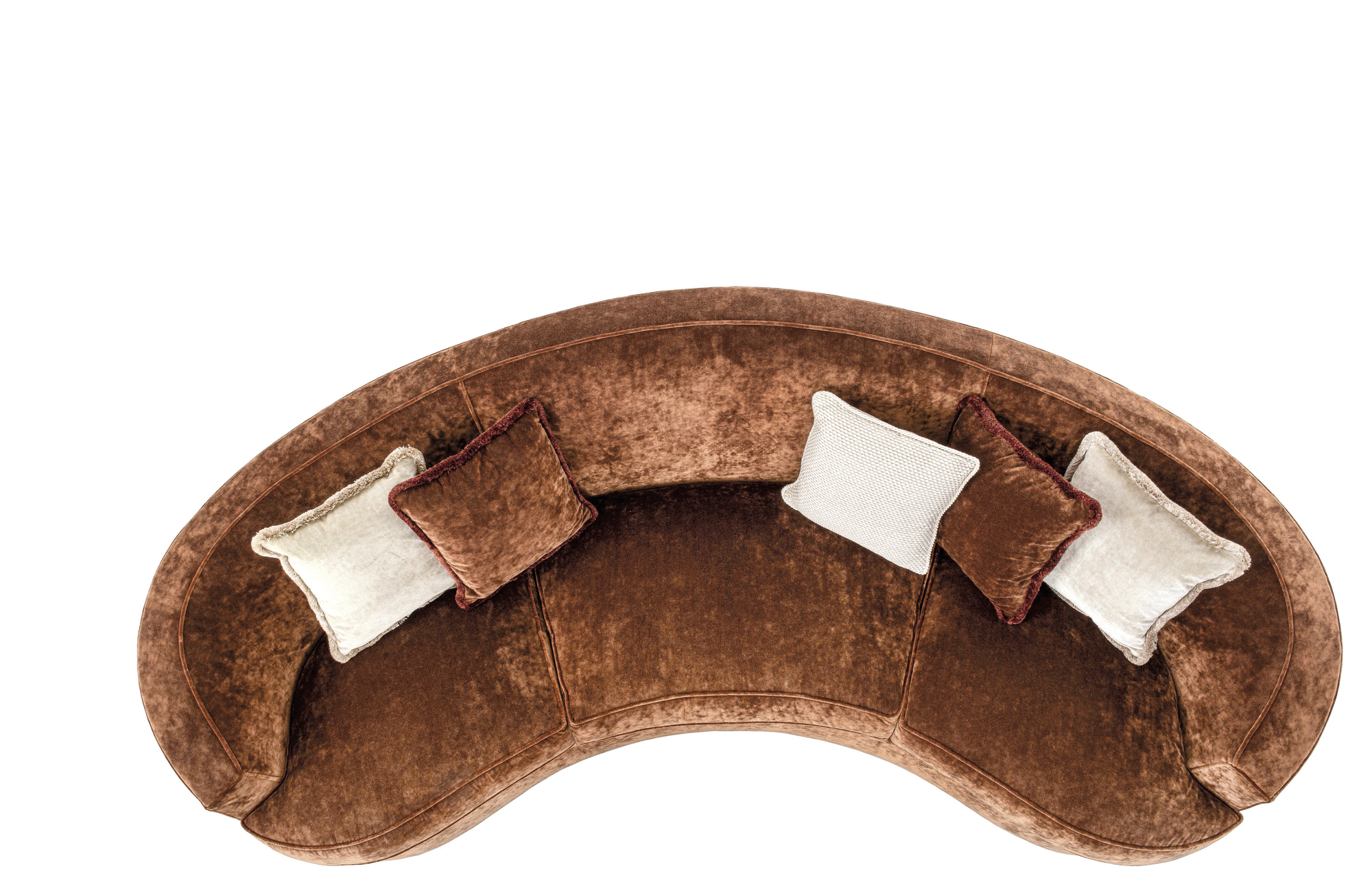 CROMIE 3 seater curved velvet sofa By Bellotti Ezio