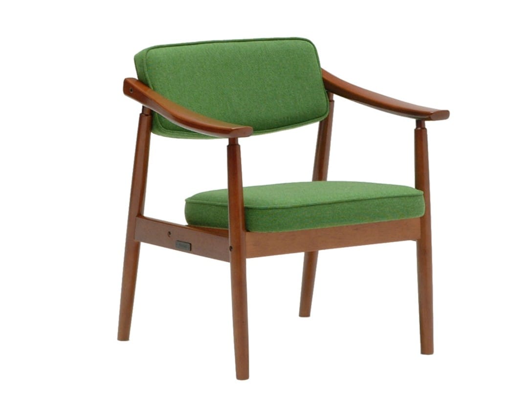 D CHAIR Fabric easy chair Fabric easy chair with armrests By KARIMOKU