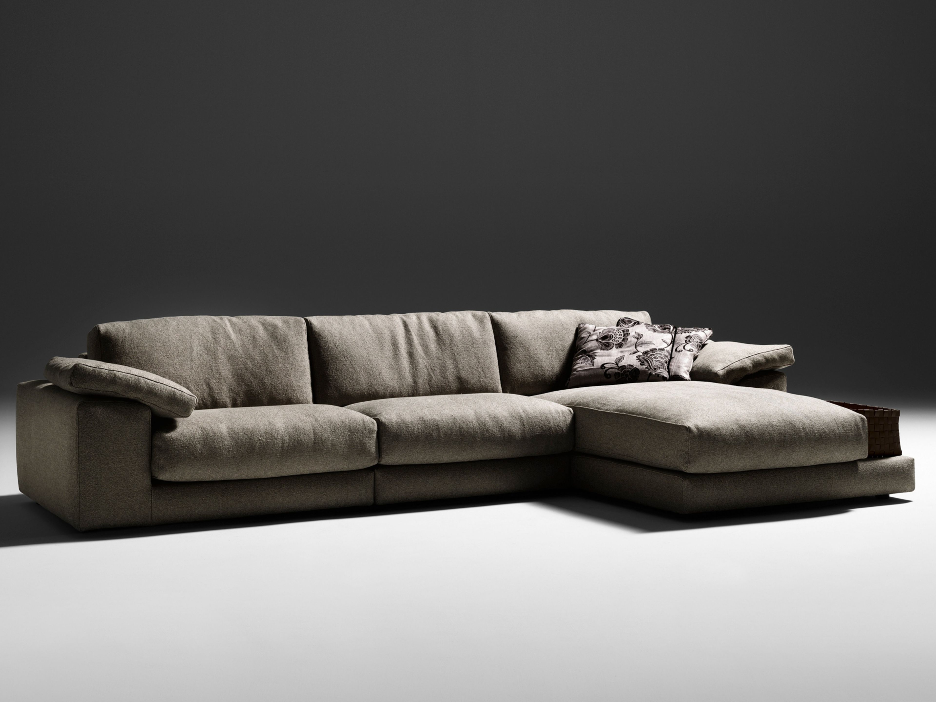 DANTE Sofa with chaise longue Sectional fabric sofa with chaise