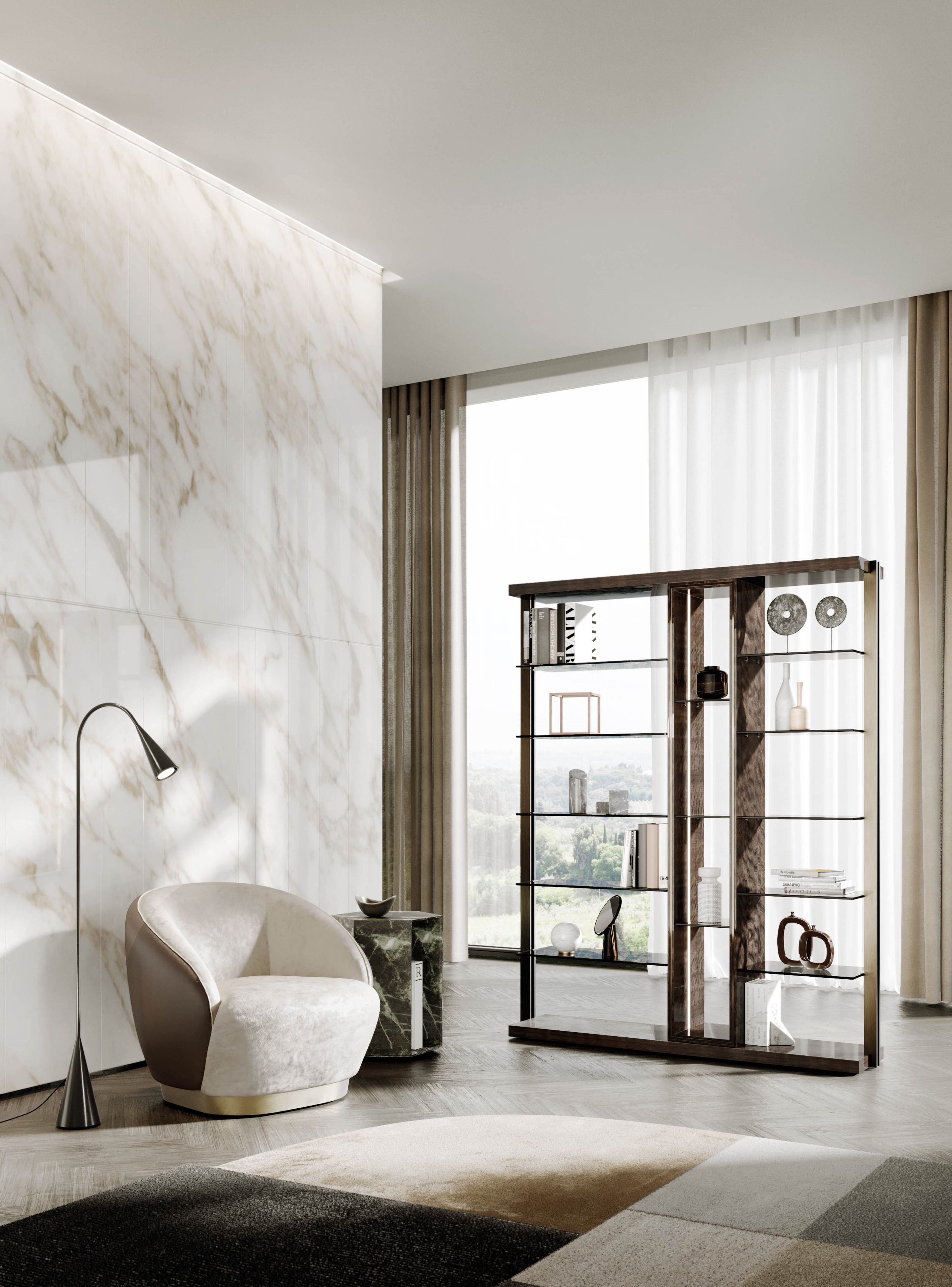 DEDALO by Capital Collection - Tavolino in legno con piano in marmo - 7