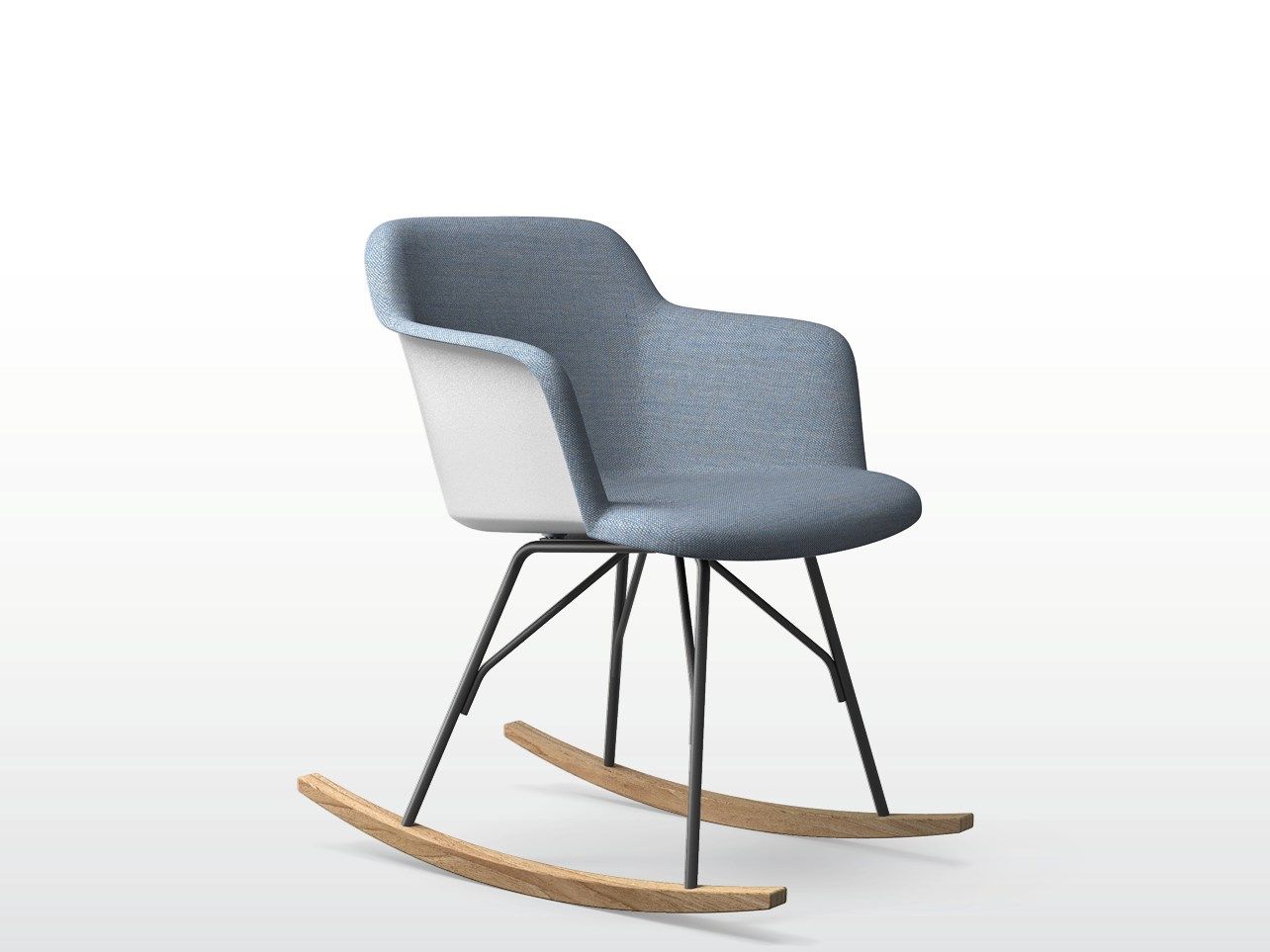DEEP PLASTIC Rocking polypropylene chair with armrests By Quinti Sedute ...