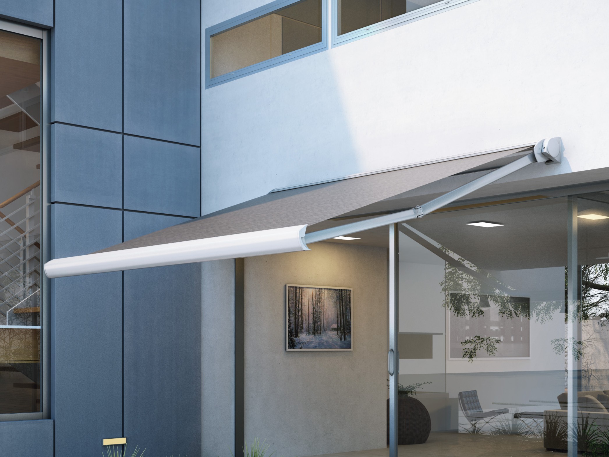 DOMINA by KE Outdoor Design - Tenda da sole in tessuto con illuminazione integrata