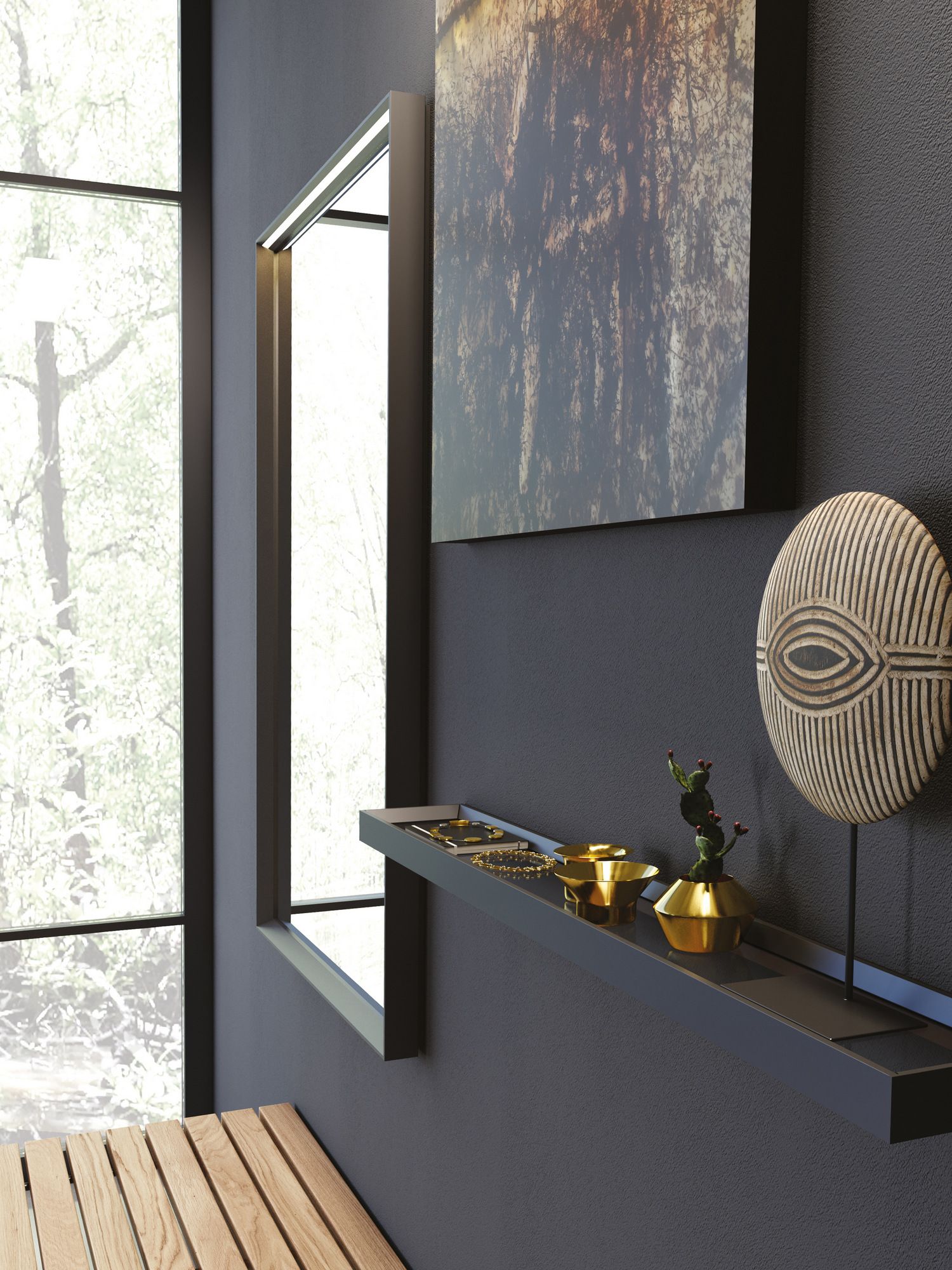 Wallmounted mirror with integrated lighting EASY MIRROR EasyMirror