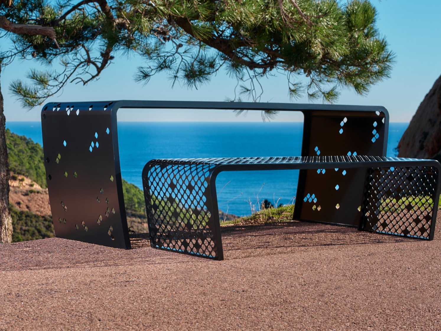 ELINIUM Rectangular steel table for public areas By CYRIA | design Jean ...