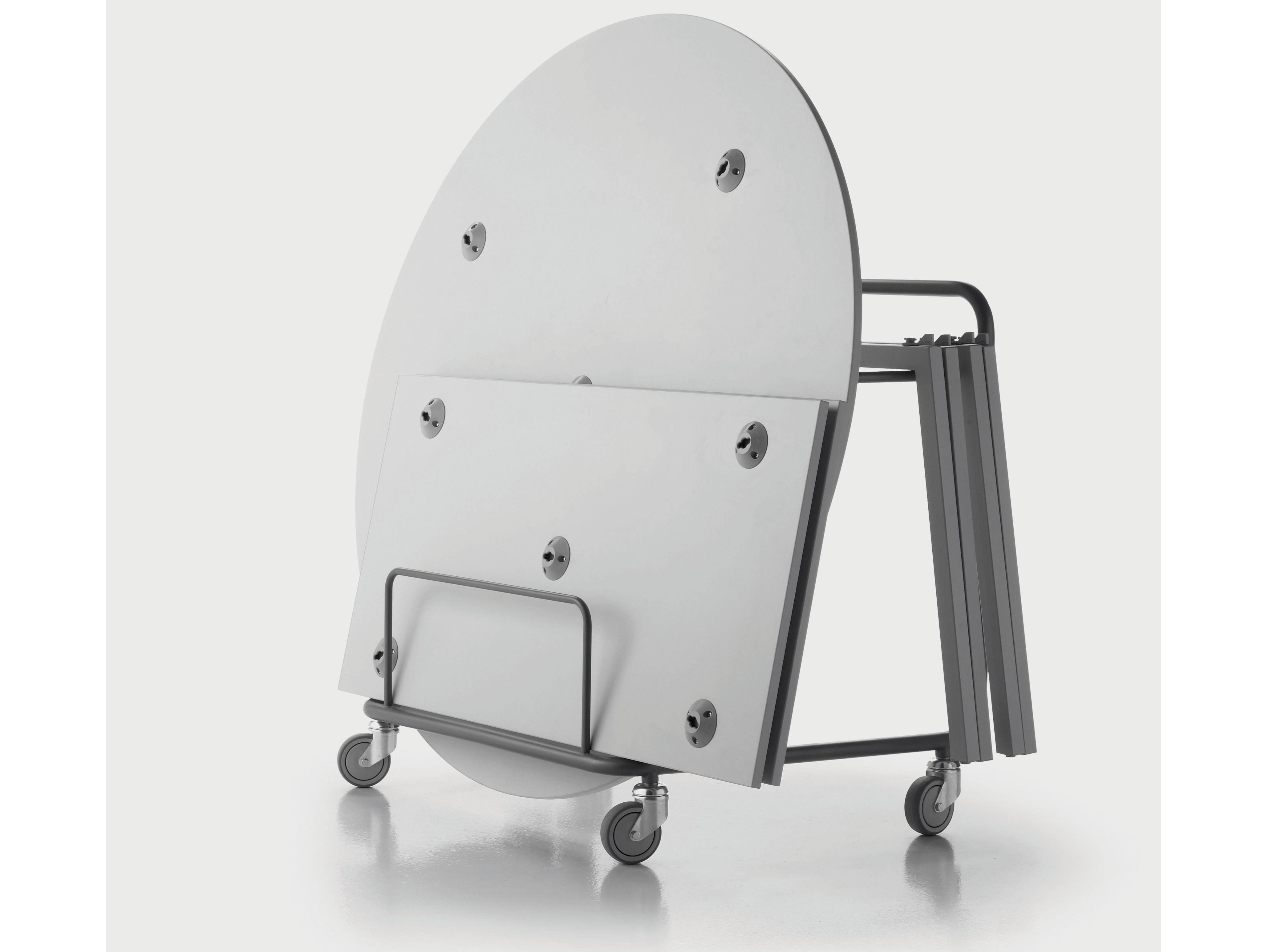 FAST Folding round steel table By Sellex | design Carlos Tiscar