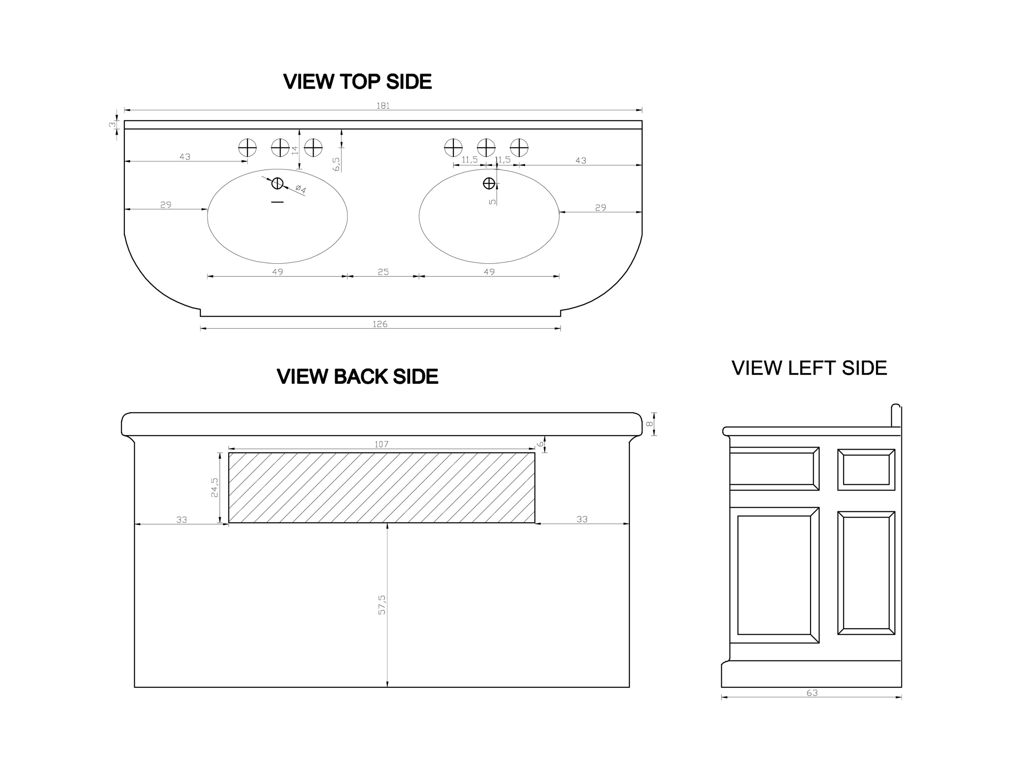FLAMANT BUTLER Double oak vanity unit with doors By RVB