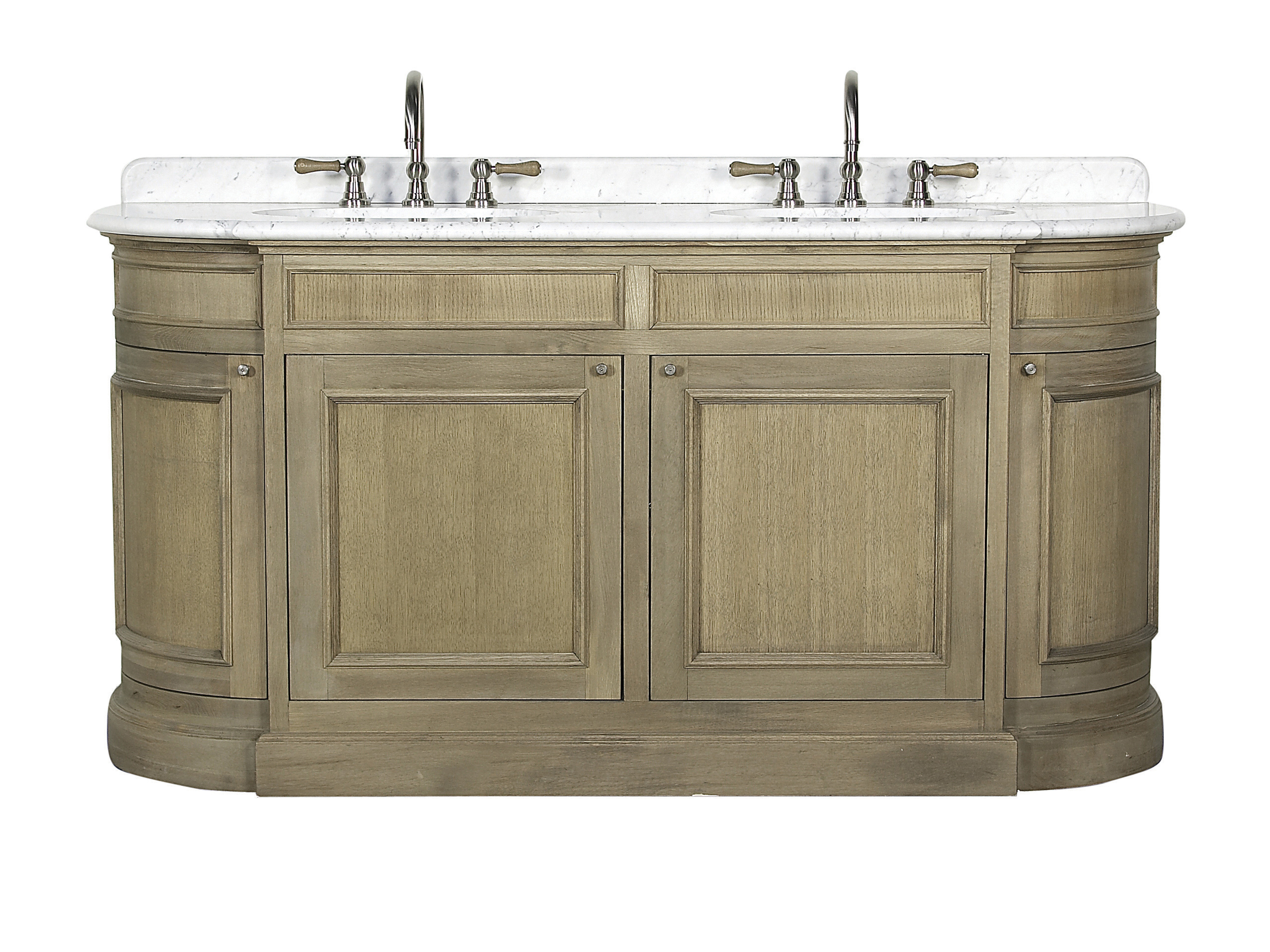 FLAMANT BUTLER Double oak vanity unit with doors By RVB