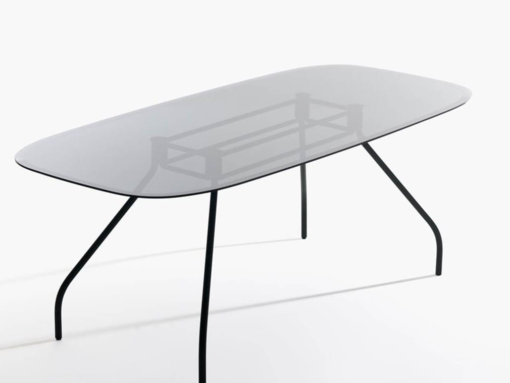 Glass office desk / meeting table SEMPIONE Glass office desk Sempione