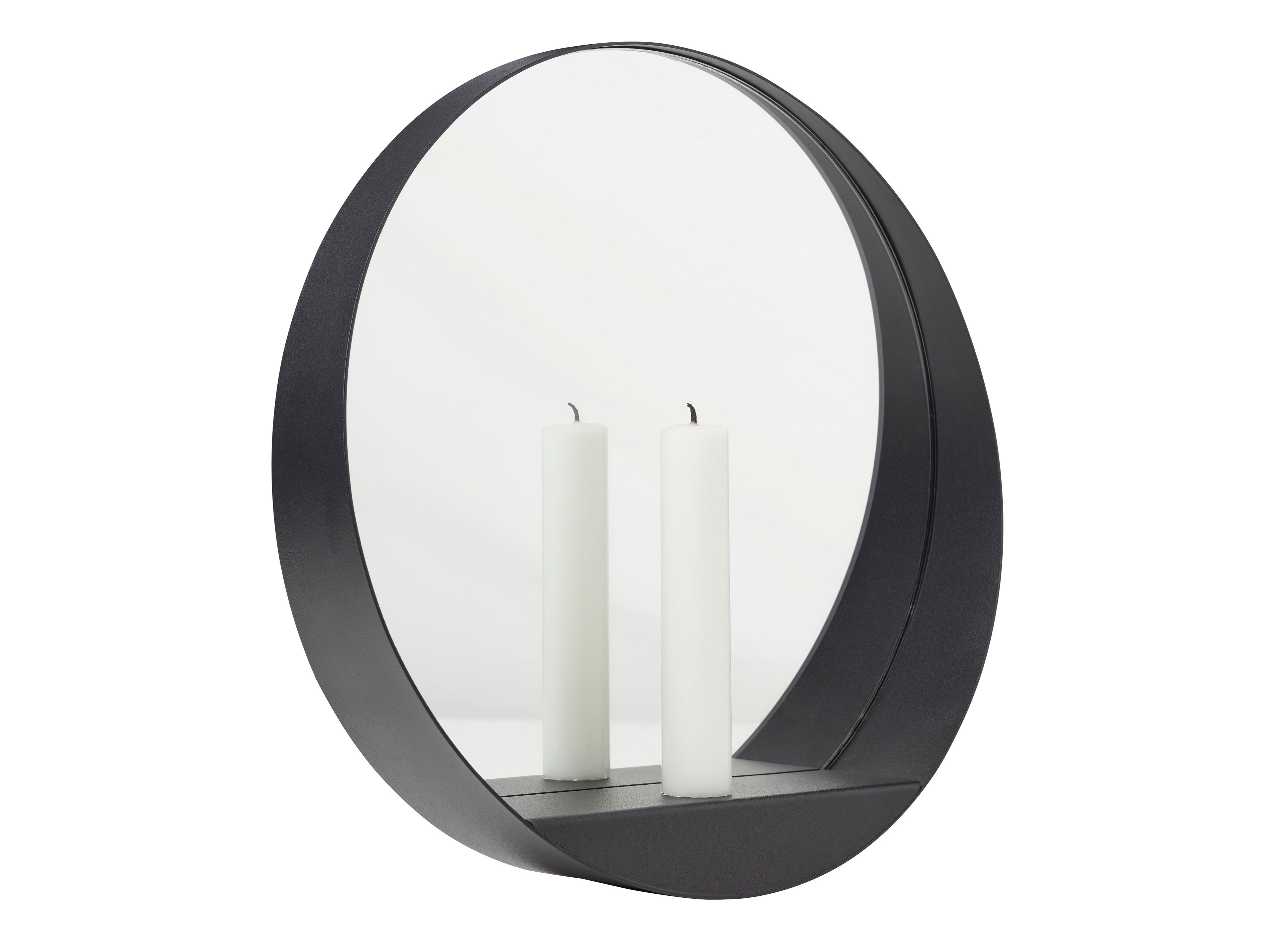 Steel mirror / candle holder GLIM ROUND Glim Collection By Gejst design