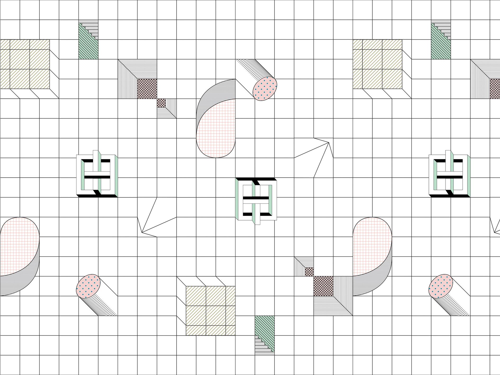 GRID by Texturae - Carta da parati a motivi geometrica - 3