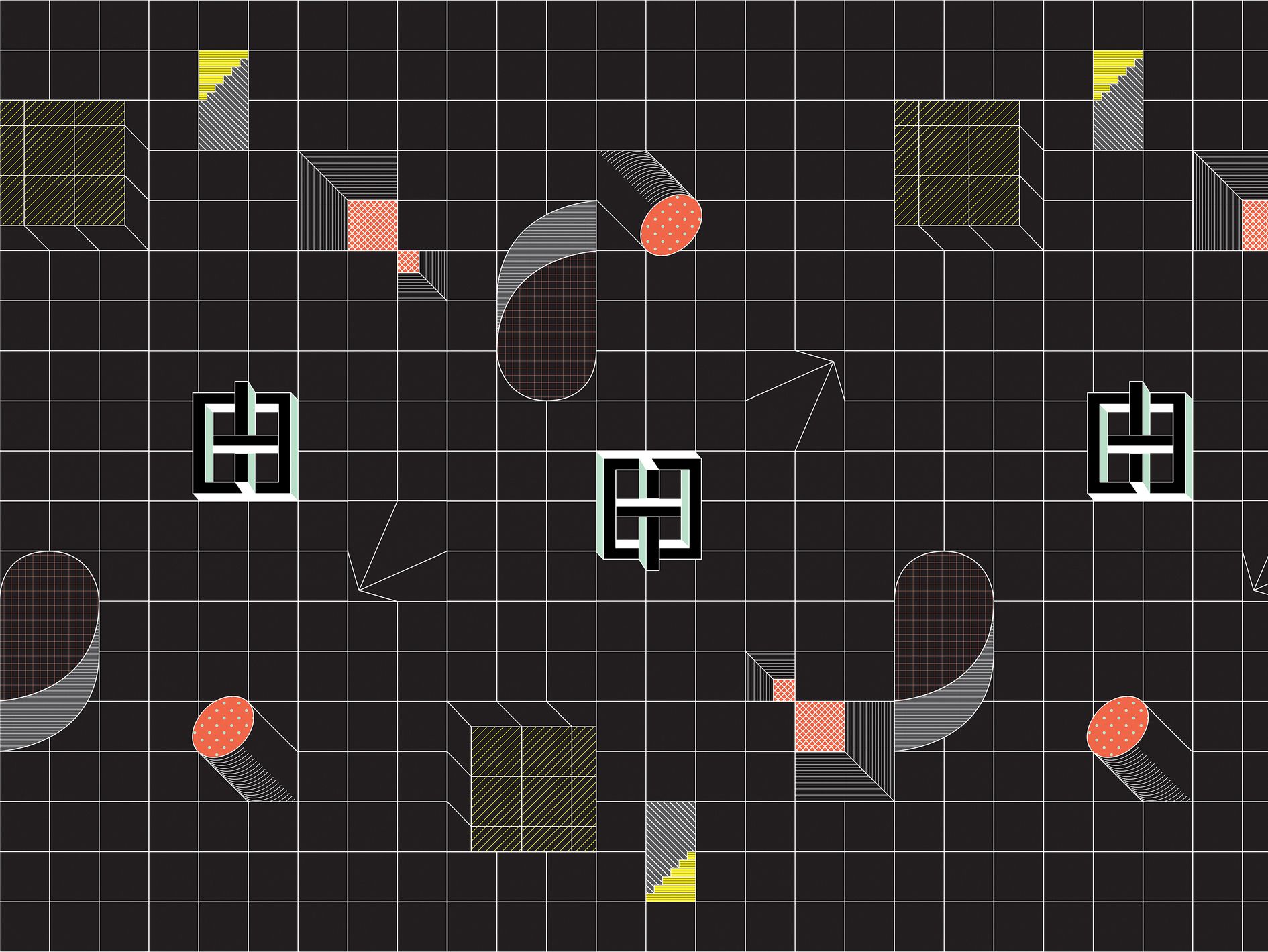 GRID by Texturae - Carta da parati a motivi geometrica - 2