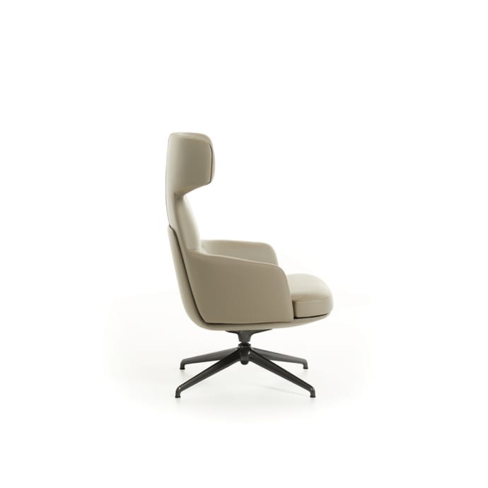 PICCADILLY Swivel highback leather armchair By Molteni & C. design