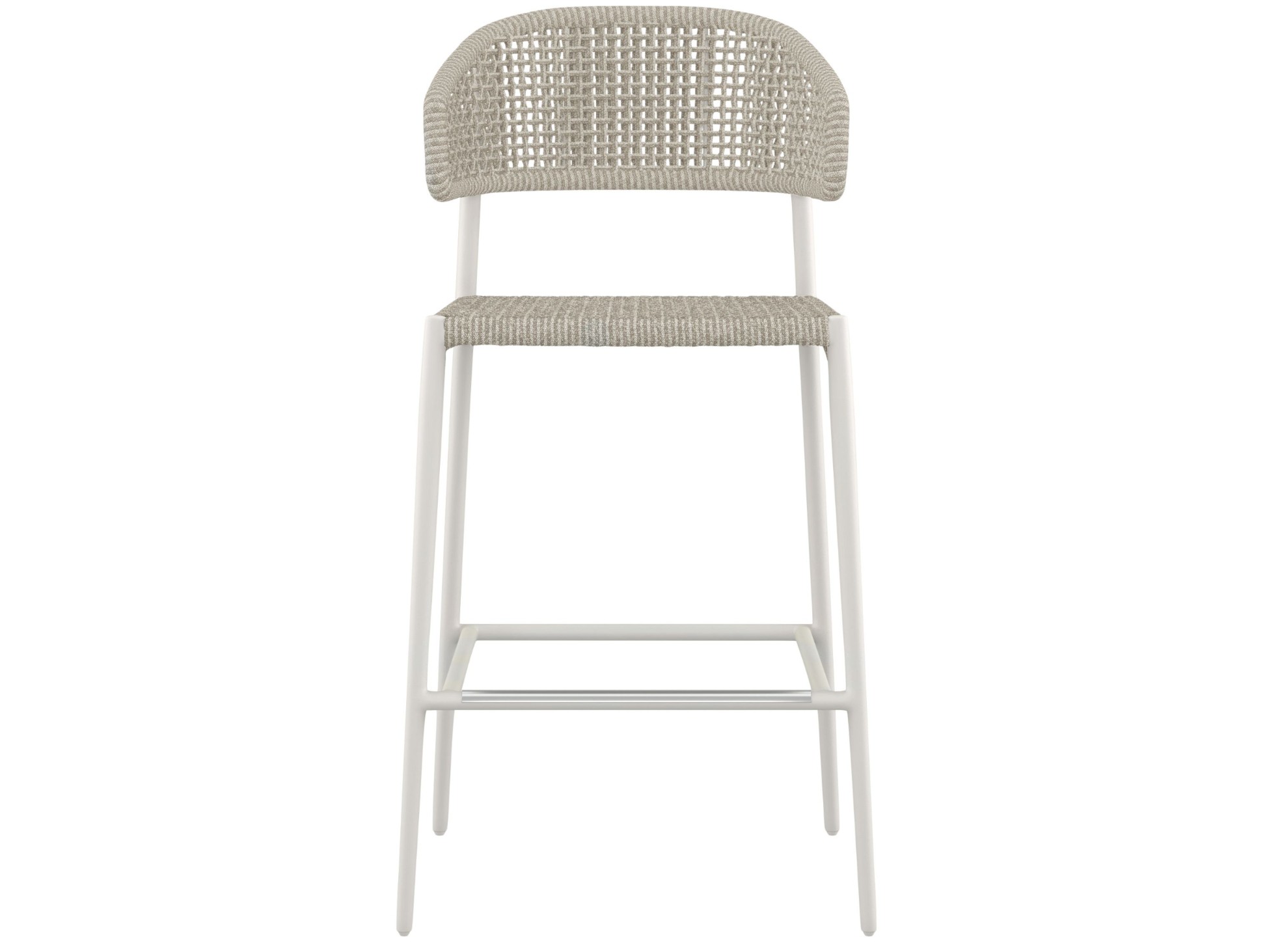RONDO High aluminium stool with back with footrest By JANUS et Cie