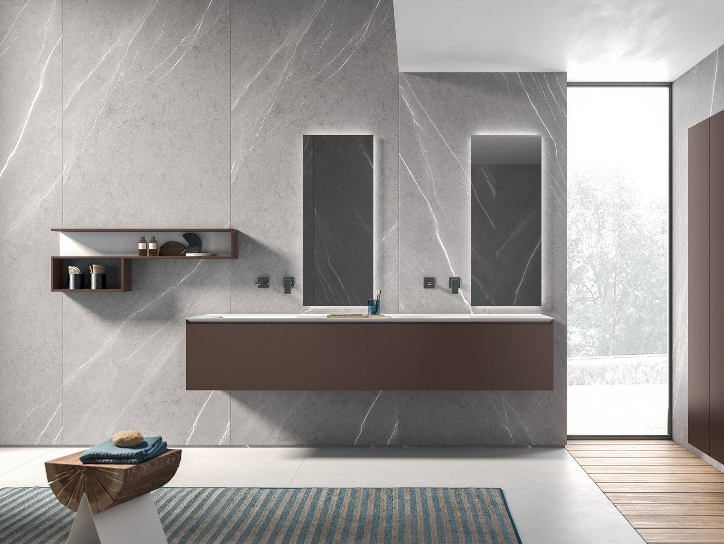 IKON 02 by BMT - Mobile lavabo doppio sospeso