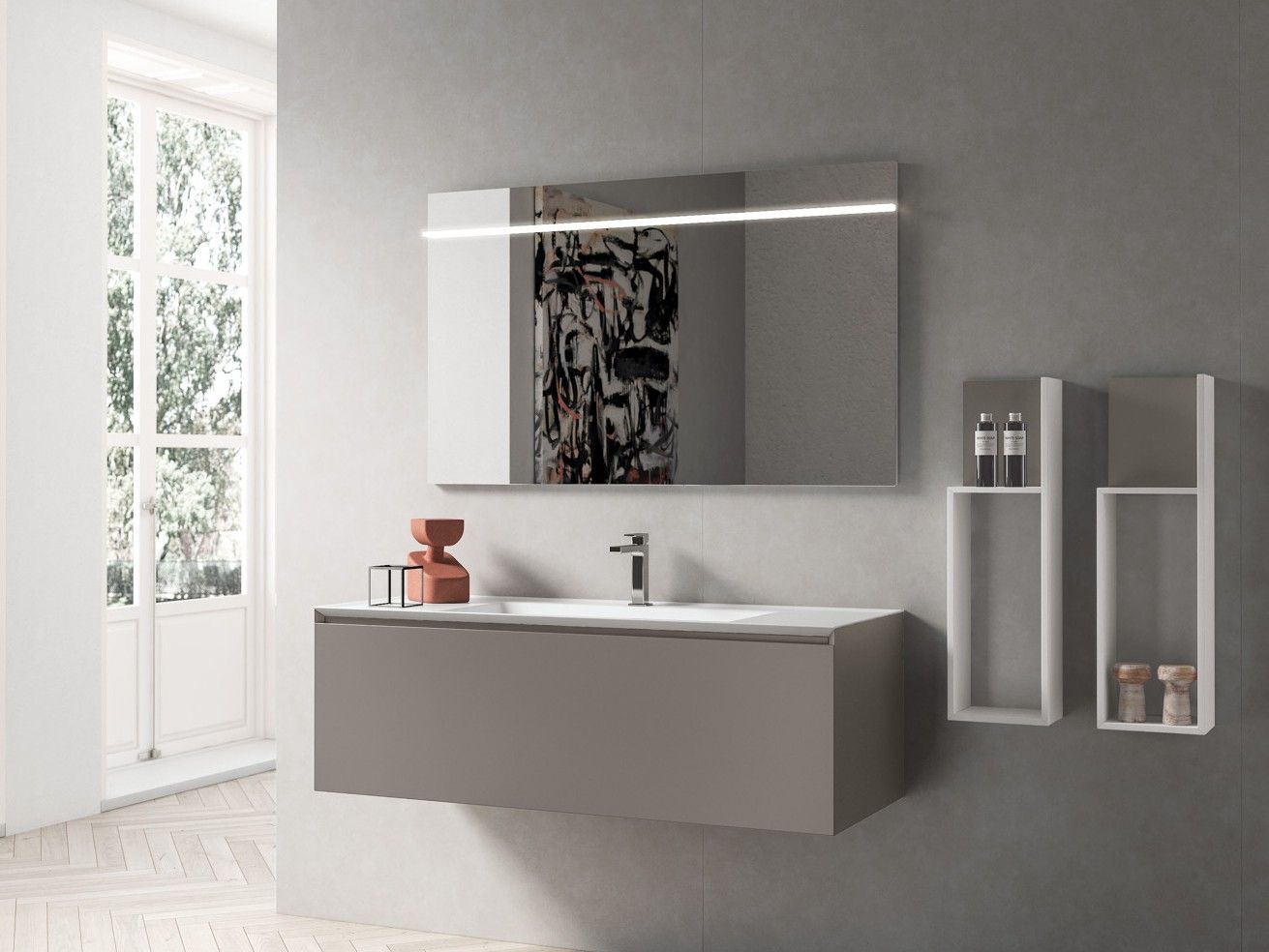 IKON 06 by BMT - Mobile lavabo sospeso con cassetti