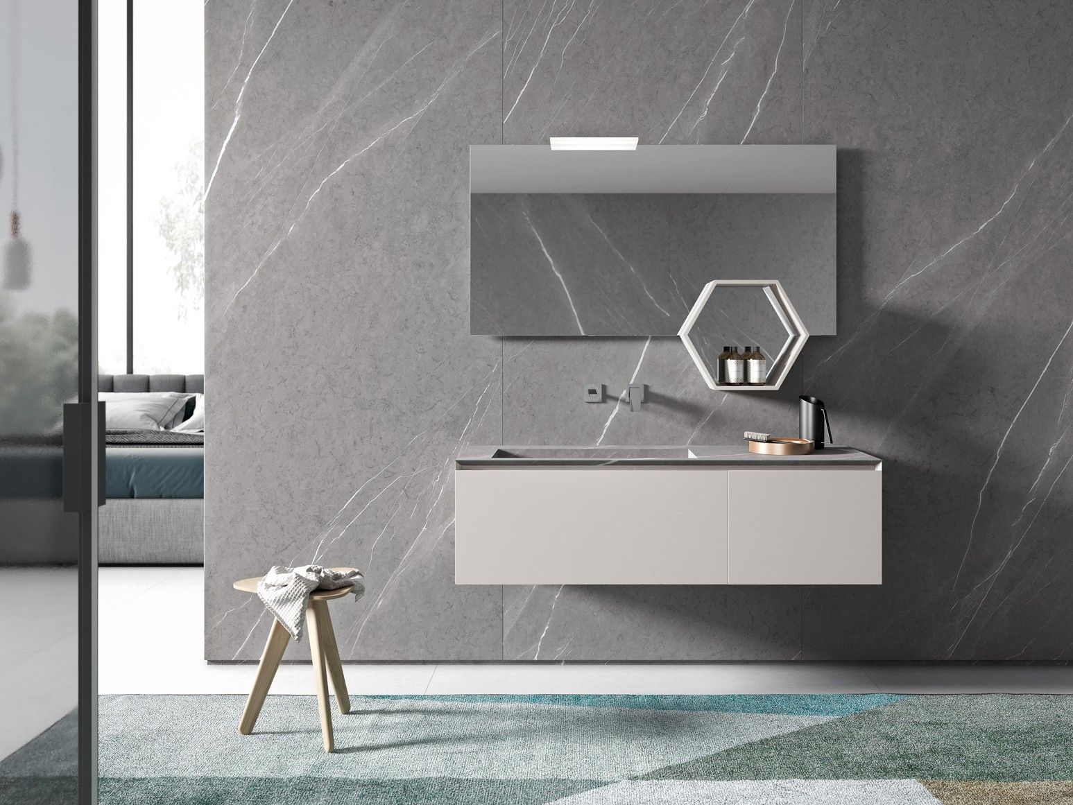 IKON 10 by BMT - Mobile lavabo sospeso con cassetti