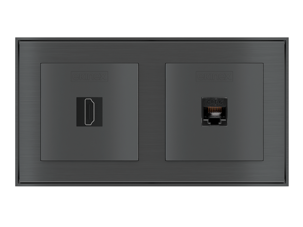 KEYSTONE | Presa elettrica doppia by EKINEX - Presa internet doppia a 2 moduli