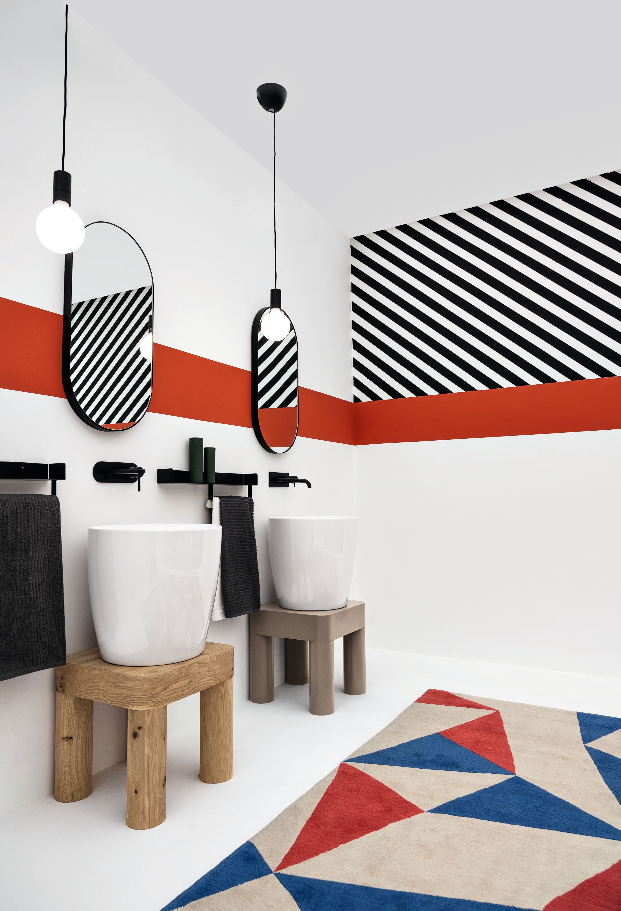 KRACKLITE SEMI FREESTANDING Wooden vanity unit By Axa