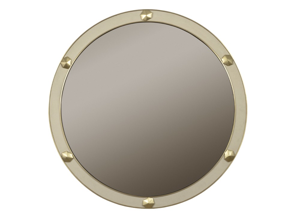 Krypton Rounded KRYPTON Round wall mirror with leather-covered frame By JOSÉ LEITE DE ...