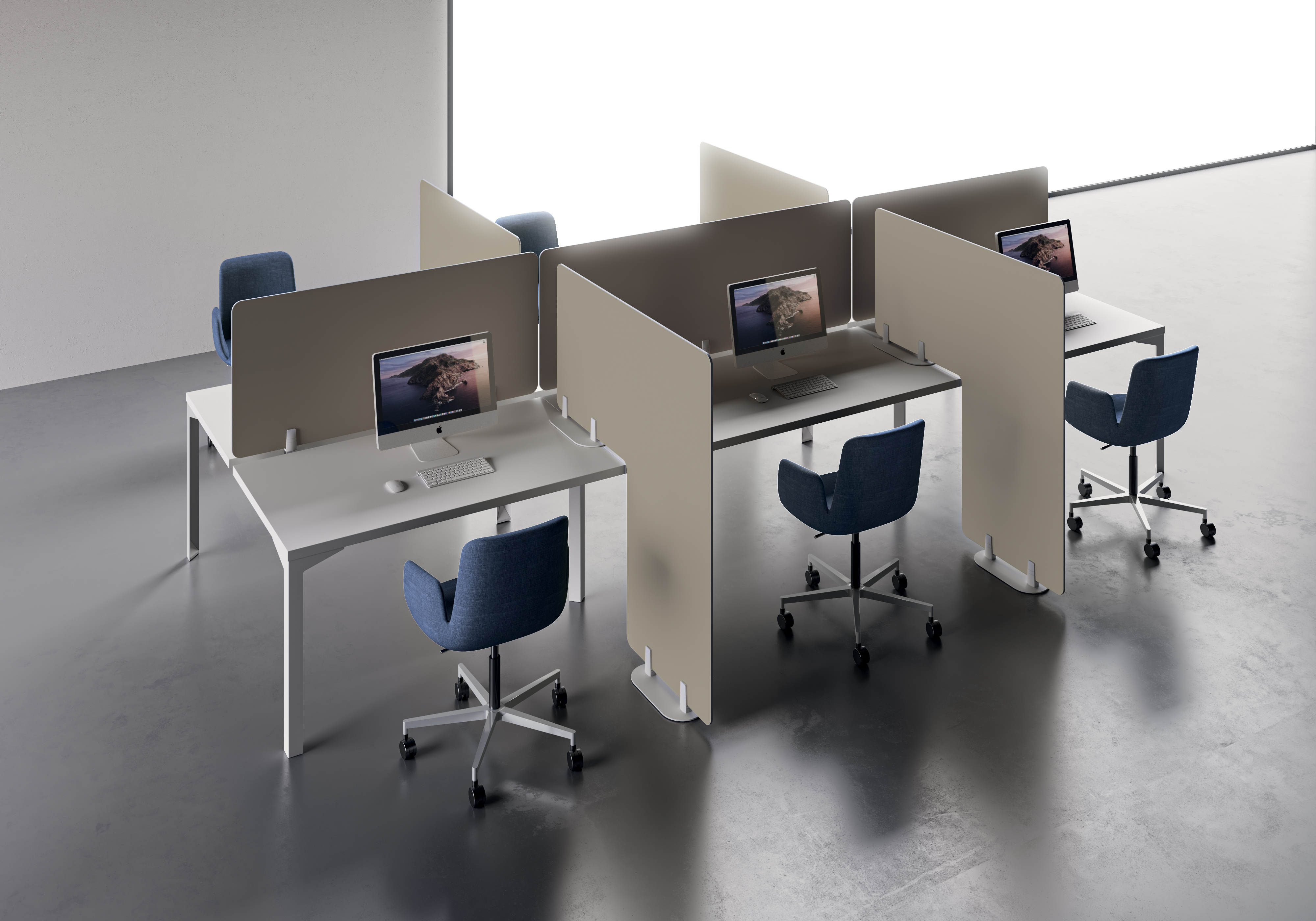 FRONTAL PANELS&SCREENS Modular melamine desktop partition By DVO