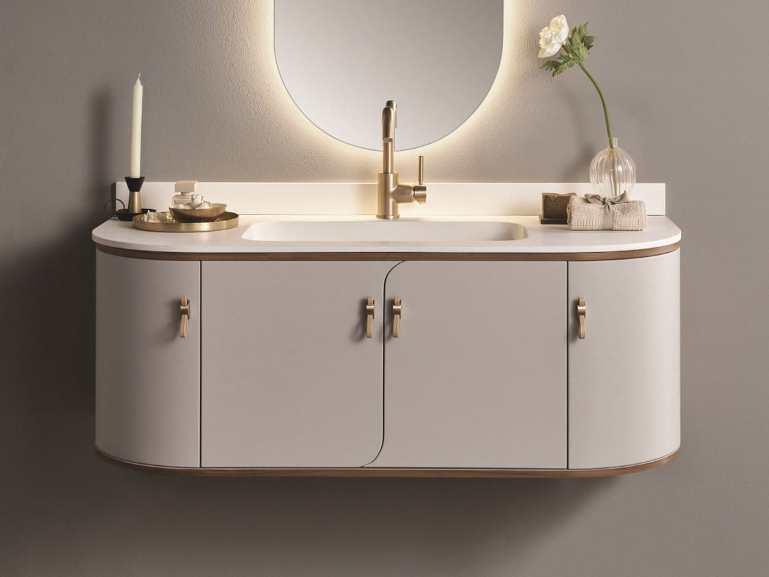 LIBERTY Wallmounted vanity unit Single wallmounted wooden vanity