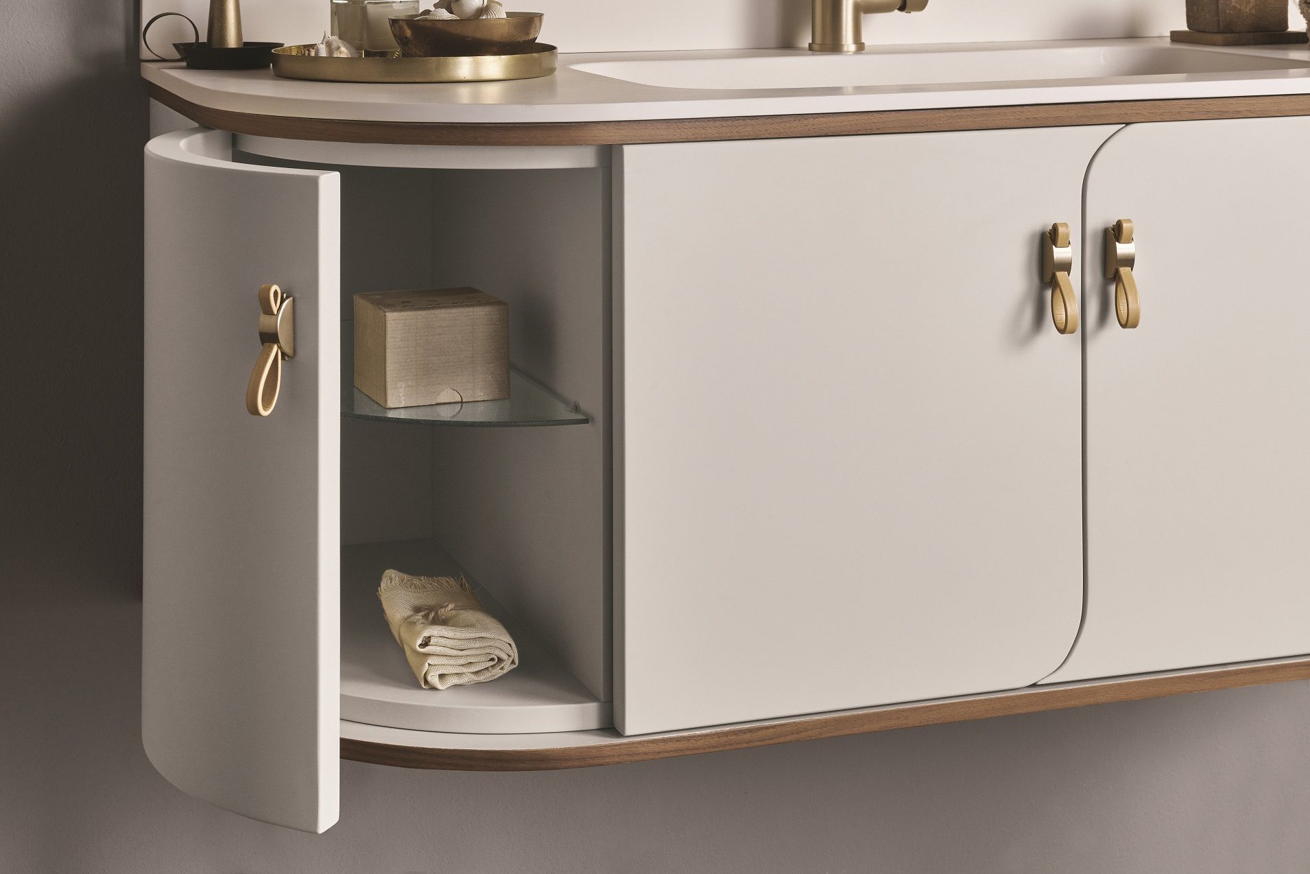 LIBERTY Wallmounted vanity unit Single wallmounted wooden vanity