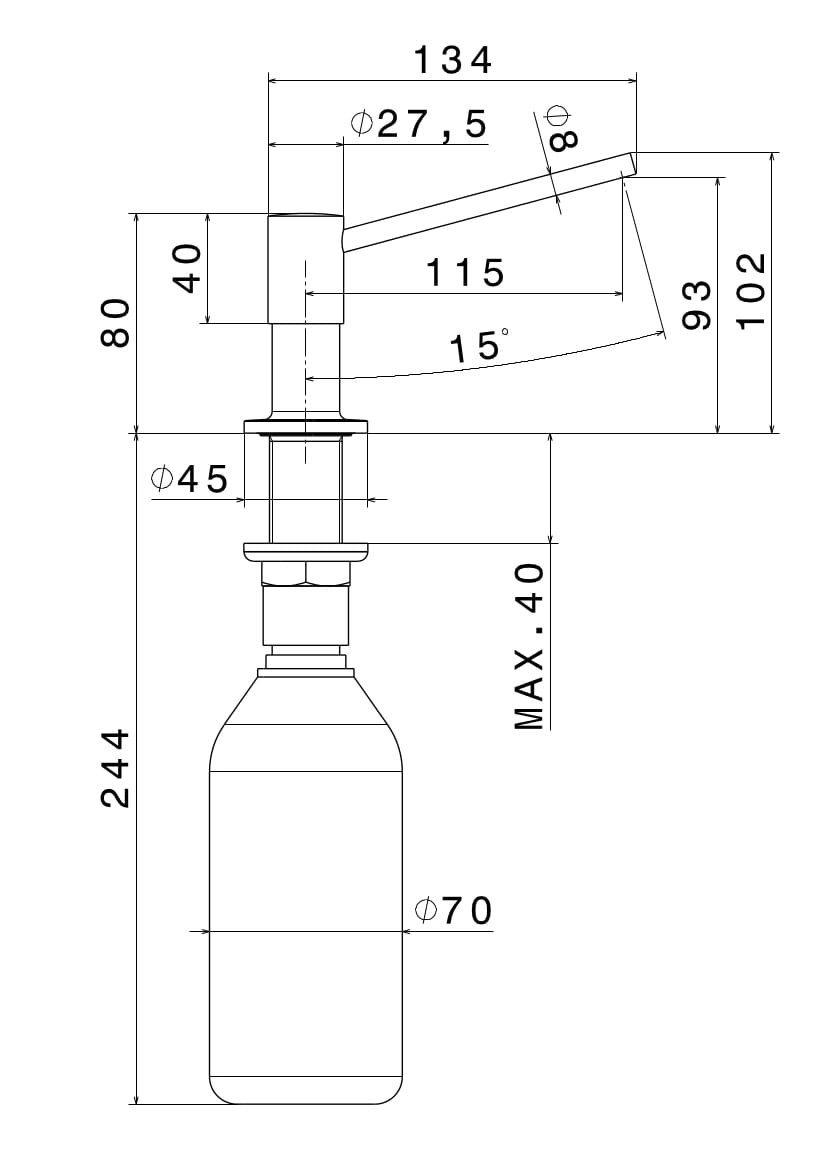 XTREND INOX Liquid soap dispenser XTREND INOX Collection By newform