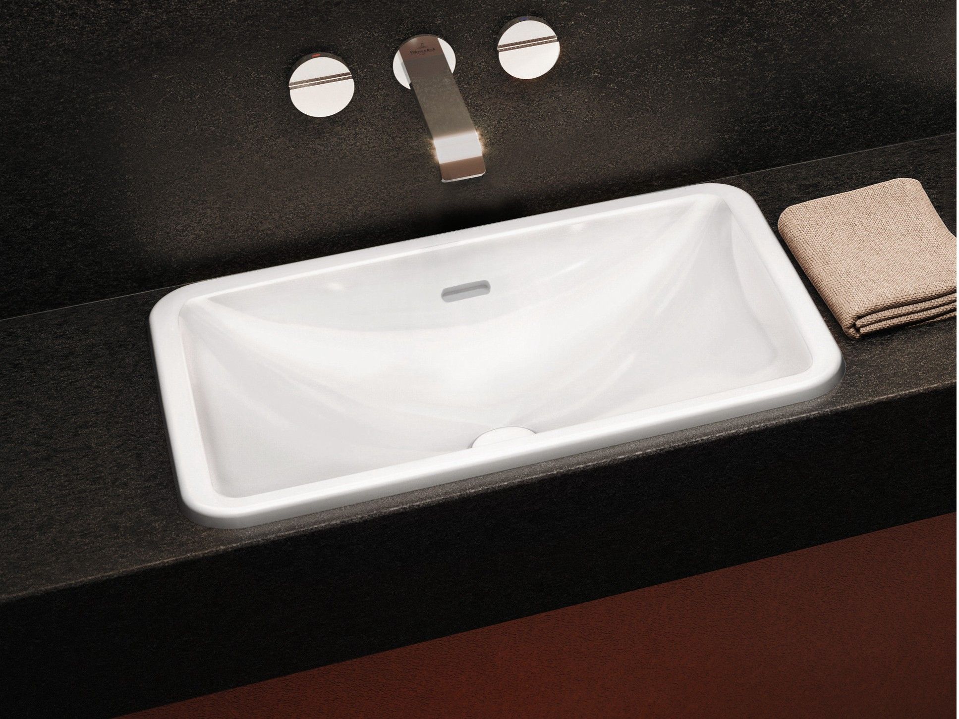 LOOP & FRIENDS by Villeroy & Boch - Lavabo da incasso soprapiano rettangolare in ceramica