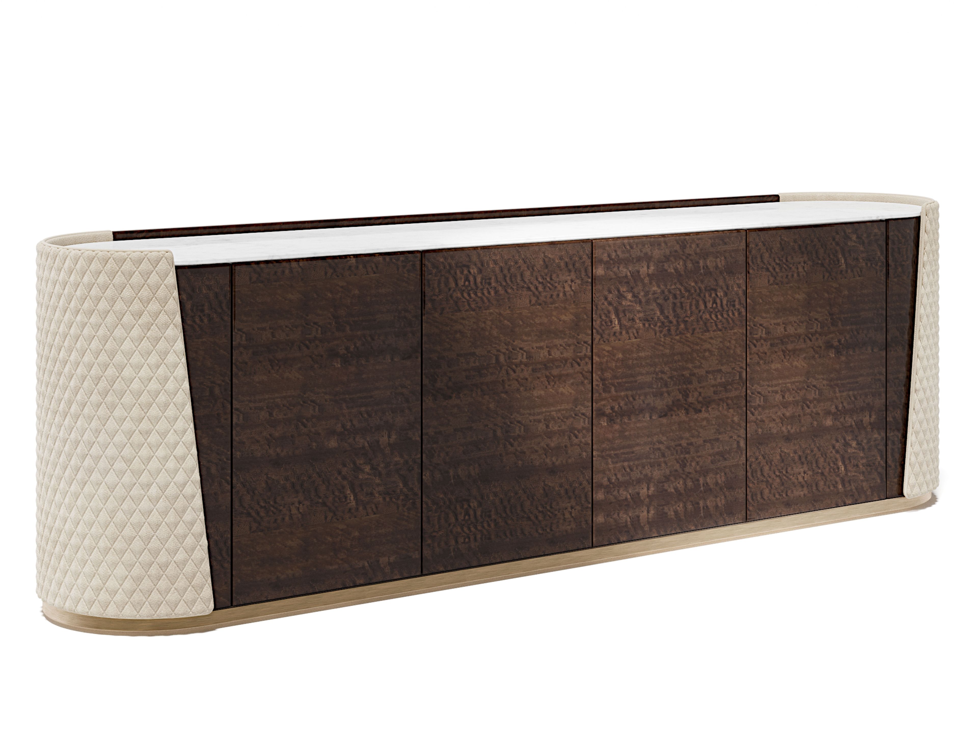 MAJESTIC by Capital Collection - Madia in legno e pelle con ante e cassetti