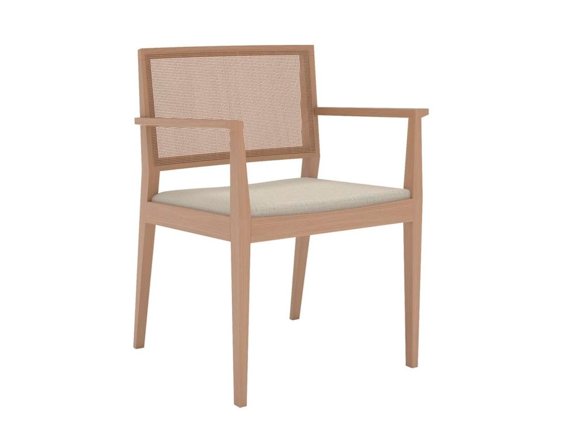 Upholstered wicker easy chair with armrests MANILA SO2133 Manila