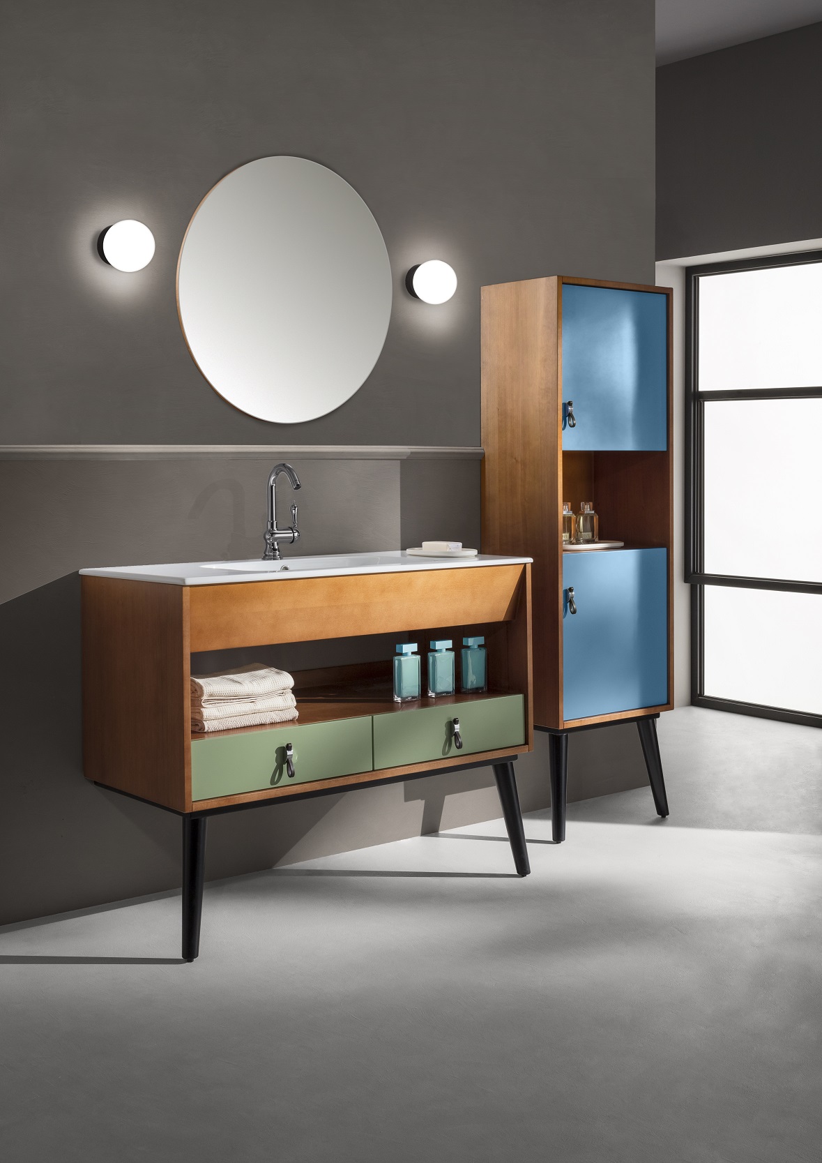 MODI | Bathroom column Storage solid wood bathroom column with doors By ...