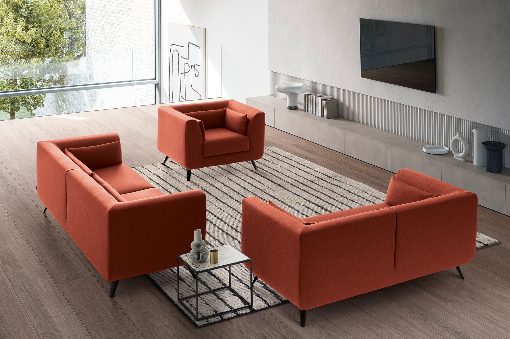 NEMO | Poltrona by Felis - Poltrona in tessuto con braccioli - 5