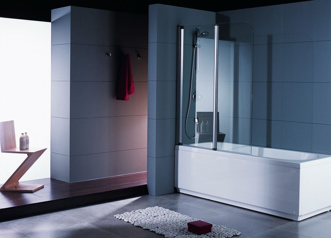 Glass bathtub wall panel NOVA 2B Nova Collection By KRION