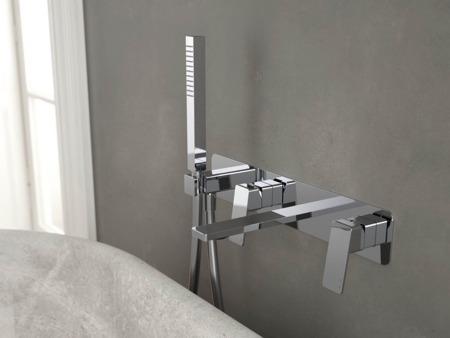 PA36 by Rubinetterie Treemme - Set vasca a muro da incasso in ottone