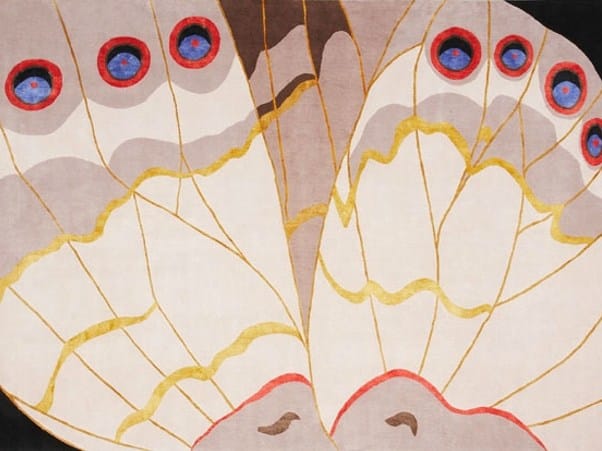 PAPILLON by Deirdre Dyson - Tappeto rettangolare fatto a mano