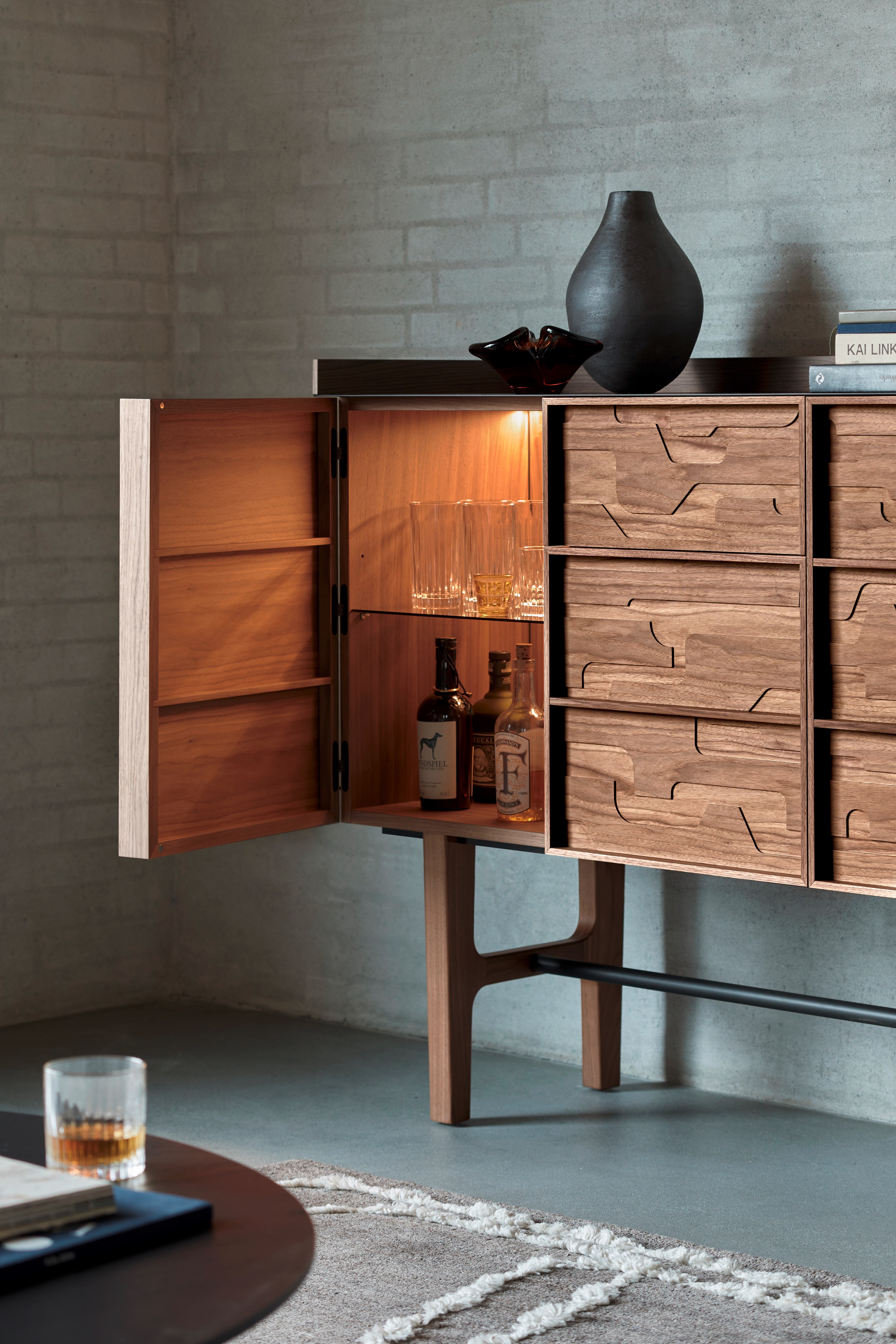 PAULO | Wooden bar cabinet By more design Peter Fehrentz