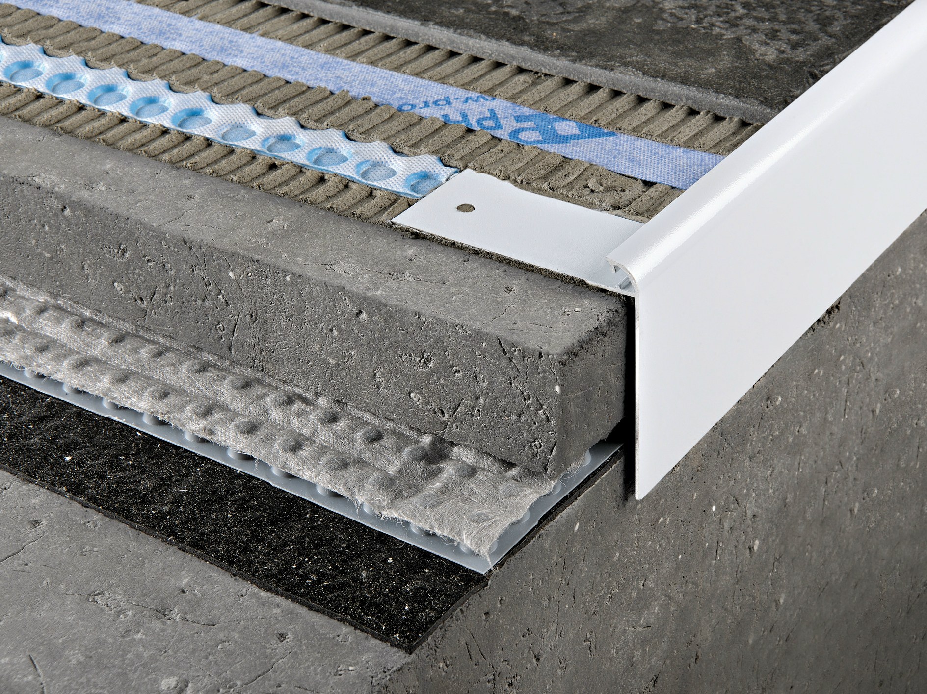 PROTERRACE PCJ by PROGRESS PROFILES - Profilo e scossalina per impermeabilizzazione in alluminio