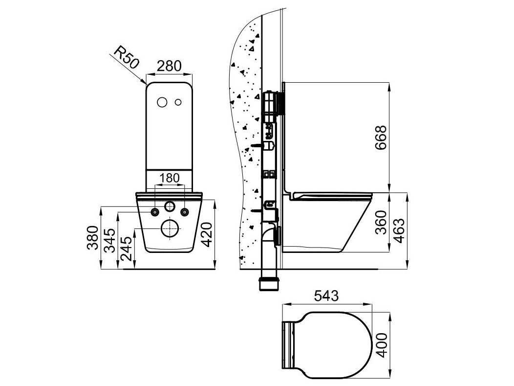 MOOD Toilet Wallhung toilet By Porcelanosa design Rogers Stirk
