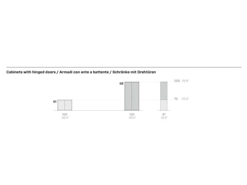 CLASSIC Office storage unit with hinged doors By Fantin