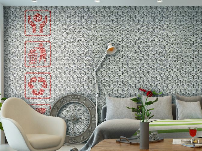 Motif vinyl wallpaper BUBBLEWRAP By GLAMORA