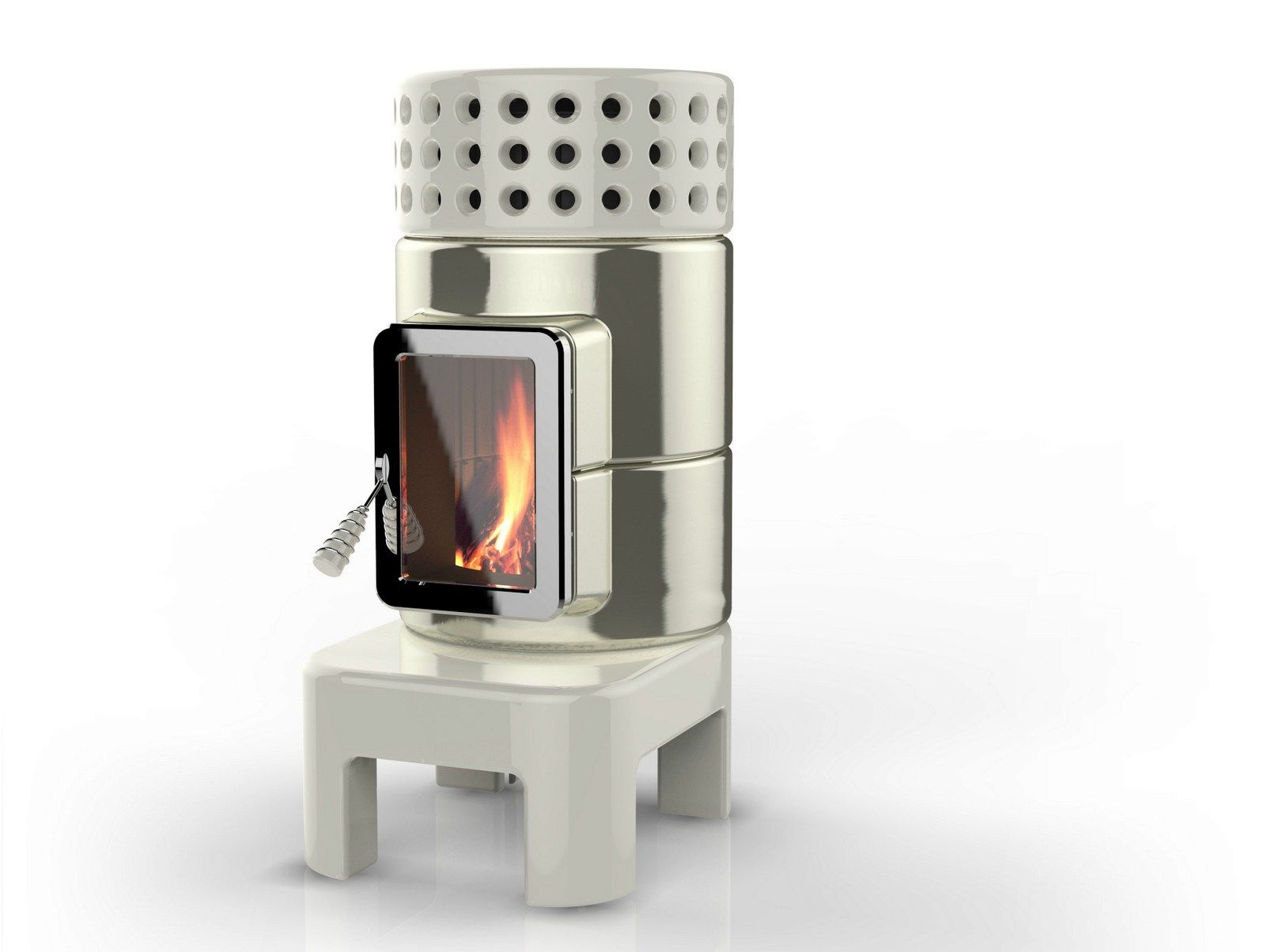 ROUNDSTACK LONG by LA CASTELLAMONTE - Stufa a legna in ceramica - 4