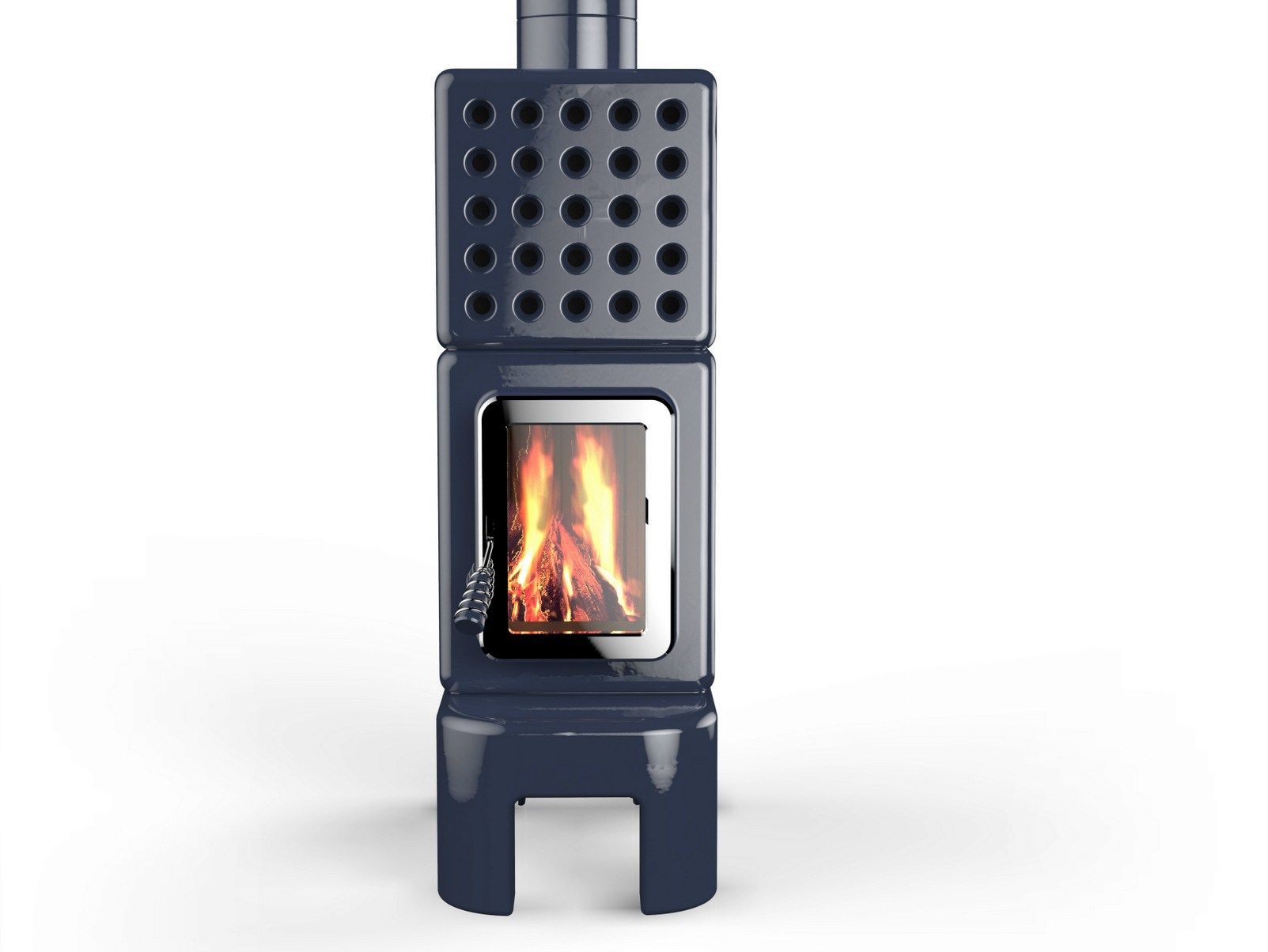 CUBISTACK LONG by LA CASTELLAMONTE - Stufa a legna in ceramica