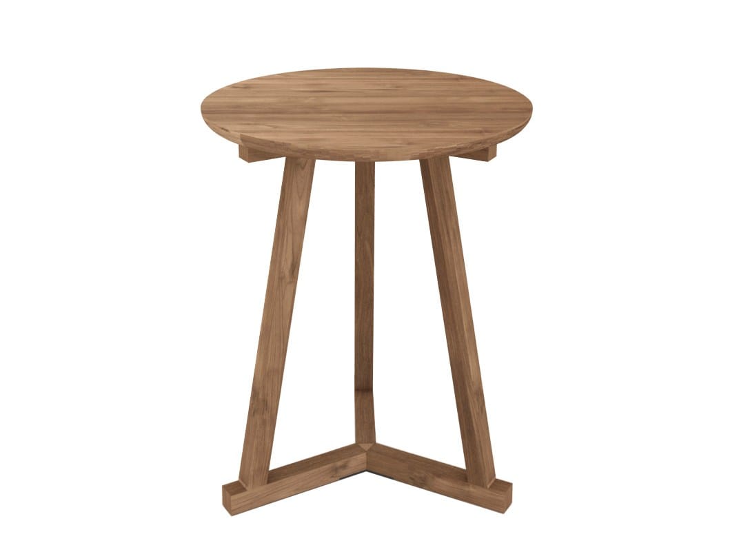 TEAK TRIPOD Round teak coffee table By Ethnicraft